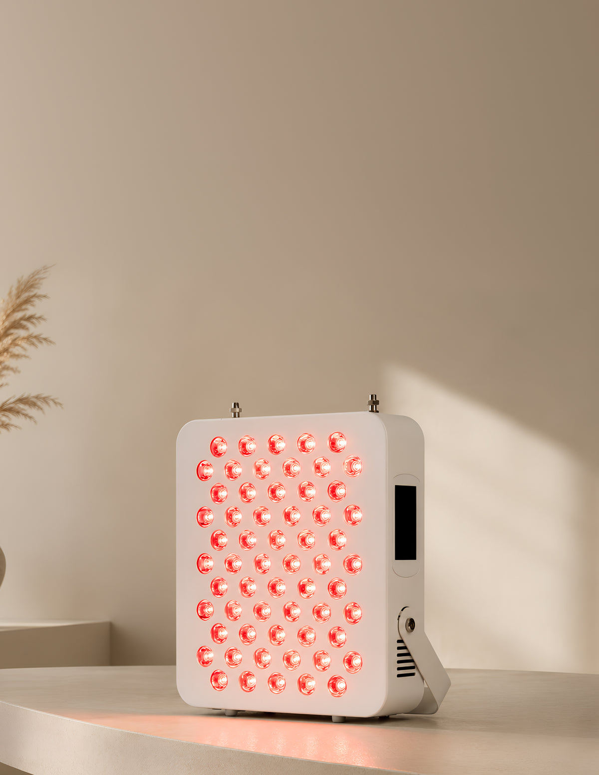 Solgrade Pro 300 compact red light panel on a tabletop