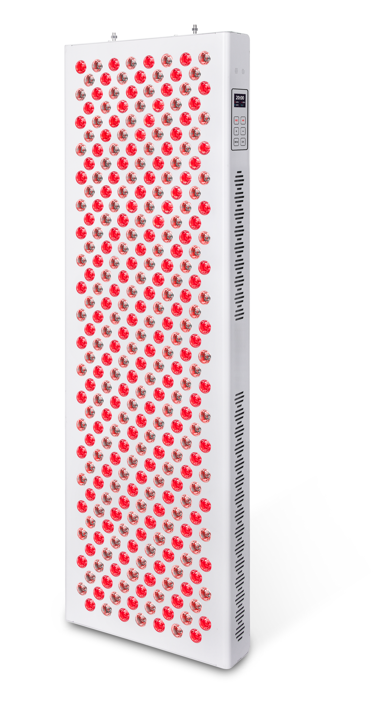 Solgrade Elite 1500 red light panel front view with 300 LEDs lit